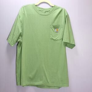 Carhartt Green Pocket Tee Loose Fit Workwear Shirt Size L
